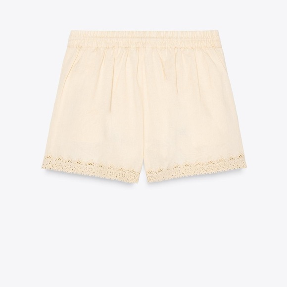 Floral Embroidered Cream Top and Shorts Set - Picture 6 of 14